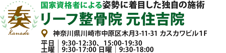 国家資格者による姿勢に着目した独自の施術大森かなで接骨院
